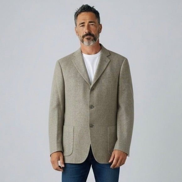 Hugo Boss Sport Coat Mens 42R Olive Original Loden Wool Made USA Heritage Alpine